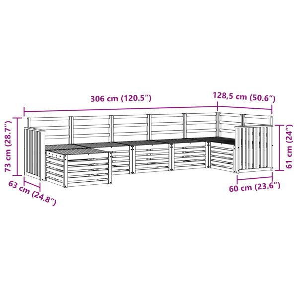 Комплекти дивани 7 pcs Естествен Солидно акациево дърво