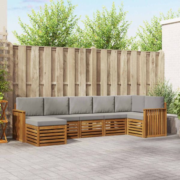 Комплекти дивани с възглавница 7 pcs Естествено и светло сиво