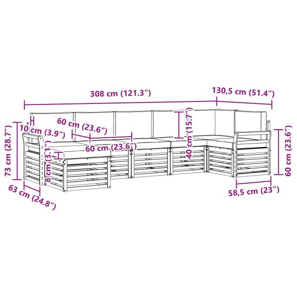 Комплекти дивани с възглавница 7 pcs Естествено и светло сиво
