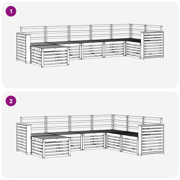 Комплекти дивани 7 pcs Естествен Солидно акациево дърво
