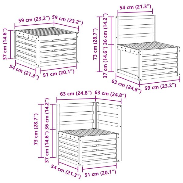 Комплекти дивани 7 pcs Естествен Солидно акациево дърво