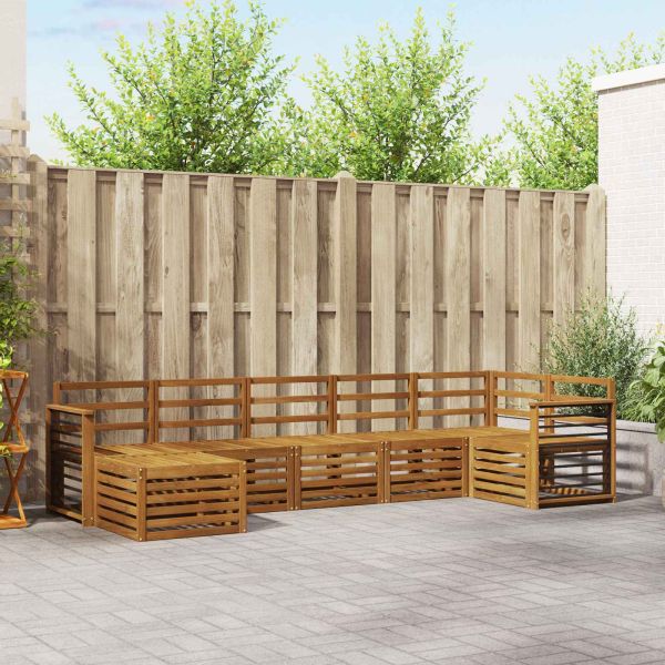 Комплекти дивани 7 pcs Естествен Солидно акациево дърво