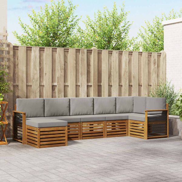 Комплекти дивани с възглавница 7 pcs Естествено и светло сиво