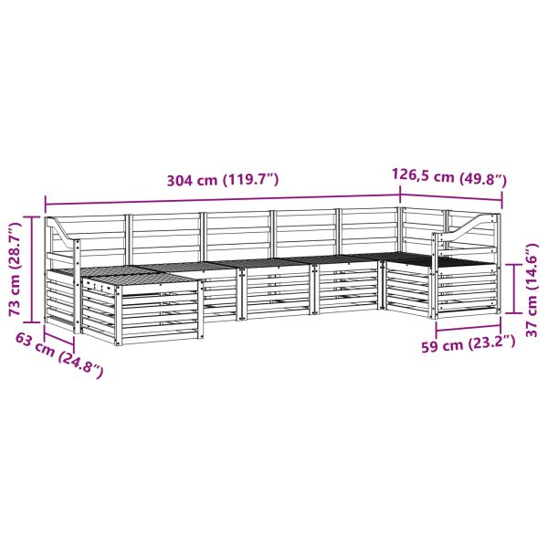 Комплекти дивани 7 pcs Естествен Солидно акациево дърво