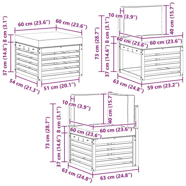 Комплекти дивани с възглавница 7 pcs Натурален и Антрацит