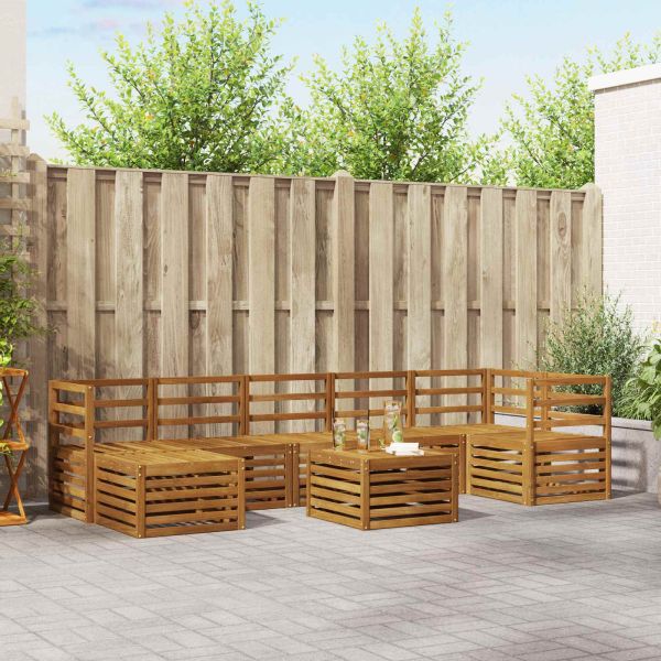 Комплекти дивани 8 pcs Естествен Солидно акациево дърво