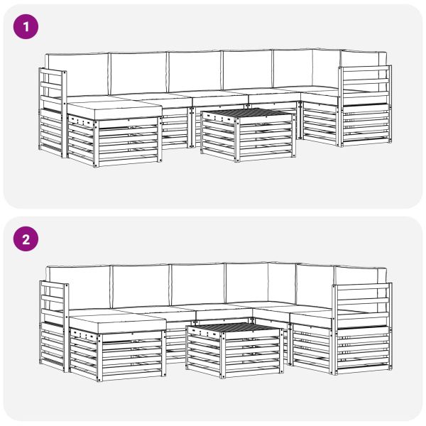 Комплекти дивани с възглавница 8 pcs Натурален и Антрацит