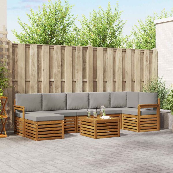 Комплекти дивани с възглавница 8 pcs Естествено и светло сиво