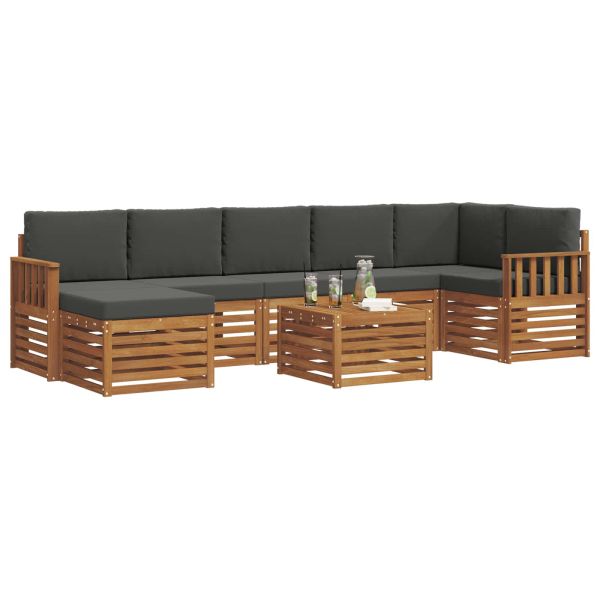 Комплекти дивани с възглавница 8 pcs Натурален и Антрацит