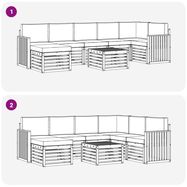 Комплекти дивани с възглавница 8 pcs Естествено и светло сиво