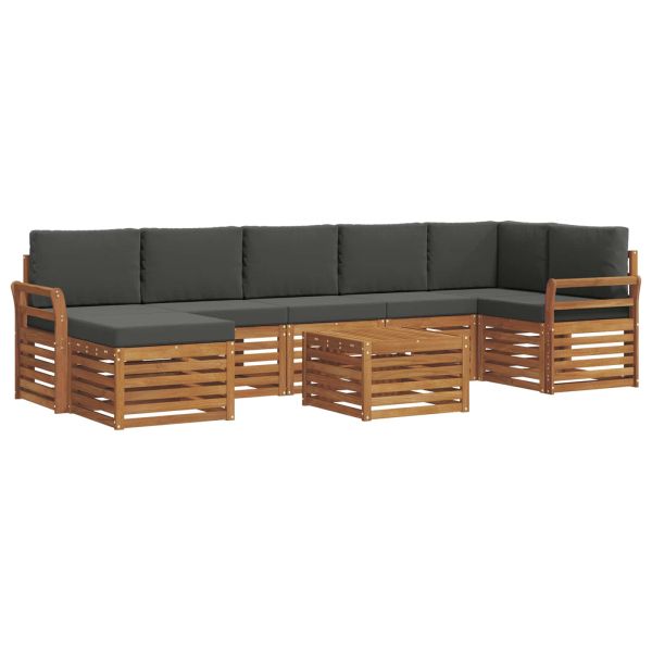 Комплекти дивани с възглавница 8 pcs Натурален и Антрацит