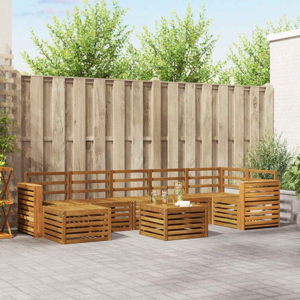 Комплекти дивани 8 pcs Естествен Солидно акациево дърво