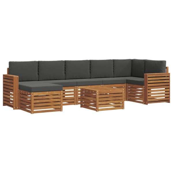 Комплекти дивани с възглавница 8 pcs Натурален и Антрацит