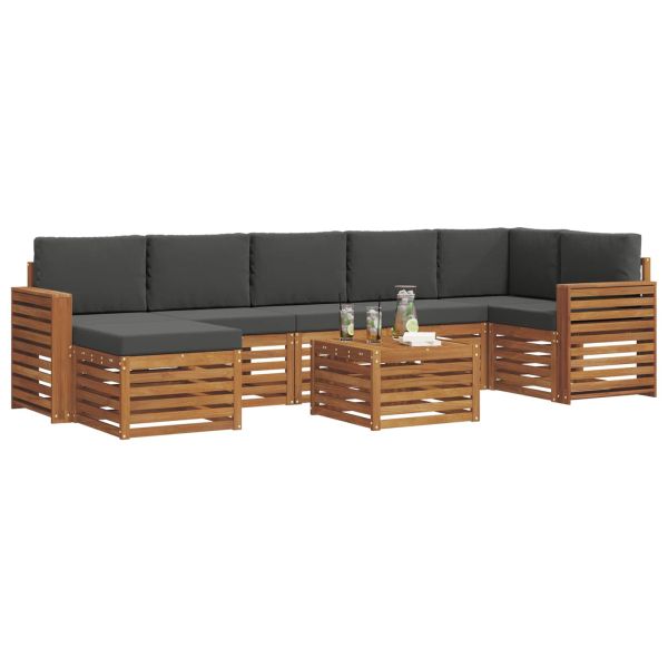 Комплекти дивани с възглавница 8 pcs Натурален и Антрацит