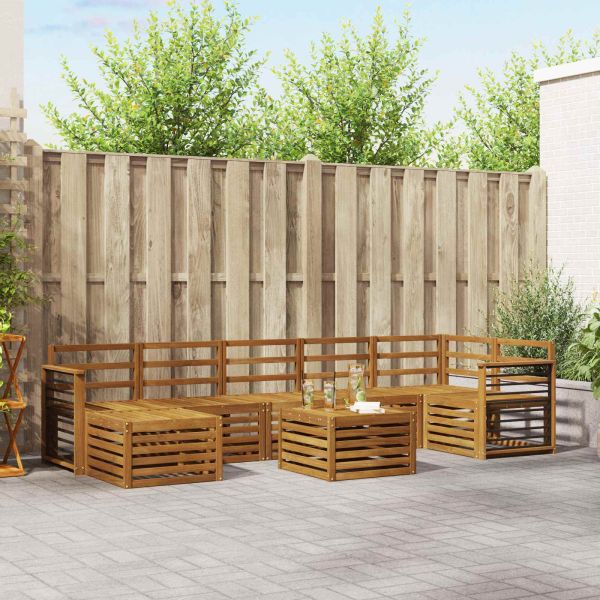 Комплекти дивани 8 pcs Естествен Солидно акациево дърво