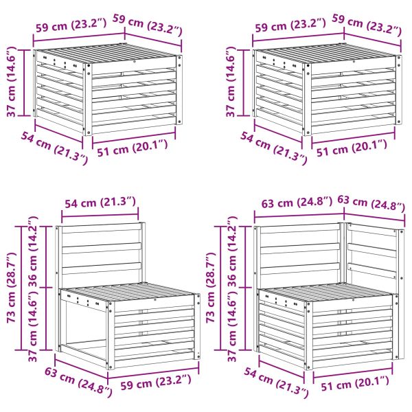 Комплекти дивани 8 pcs Естествен Солидно акациево дърво