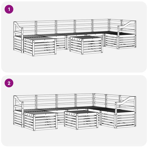 Комплекти дивани 8 pcs Естествен Солидно акациево дърво