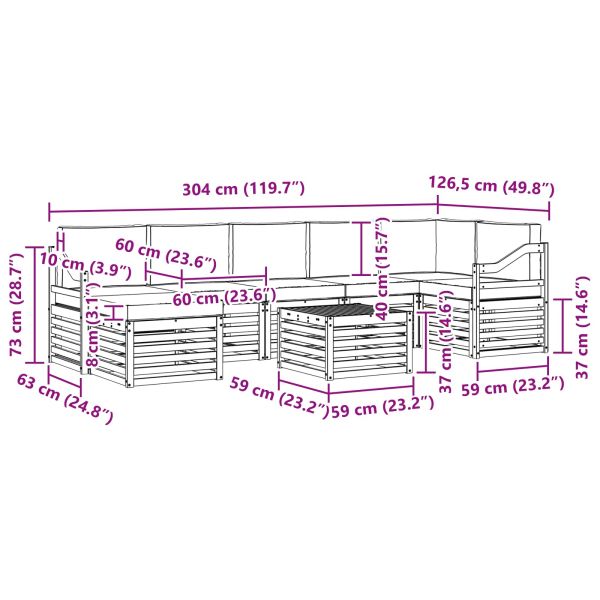 Комплекти дивани с възглавница 8 pcs Естествено и светло сиво