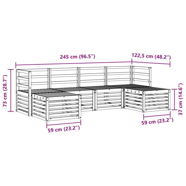 Комплекти дивани 6 pcs Естествен Солидно акациево дърво