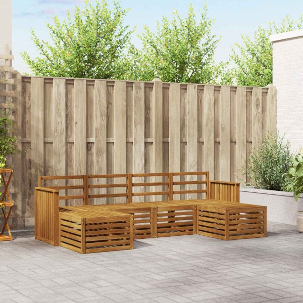 Комплекти дивани 6 pcs Естествен Солидно акациево дърво