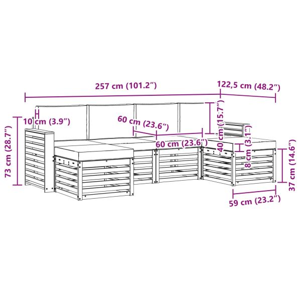 Комплекти дивани с възглавница 6 pcs Естествено и светло сиво