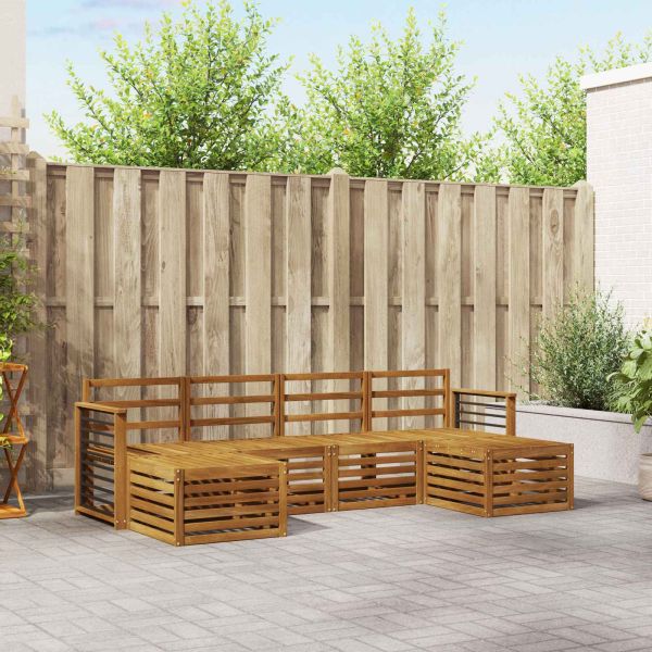 Комплекти дивани 6 pcs Естествен Солидно акациево дърво