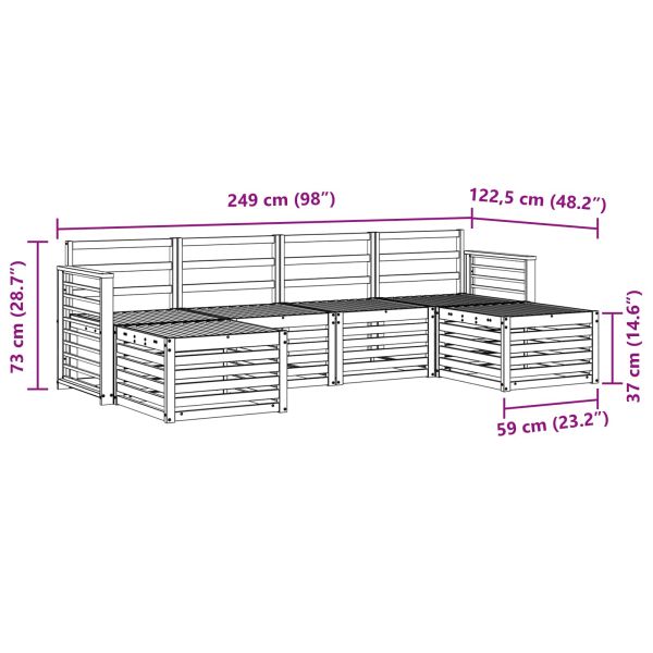 Комплекти дивани 6 pcs Естествен Солидно акациево дърво