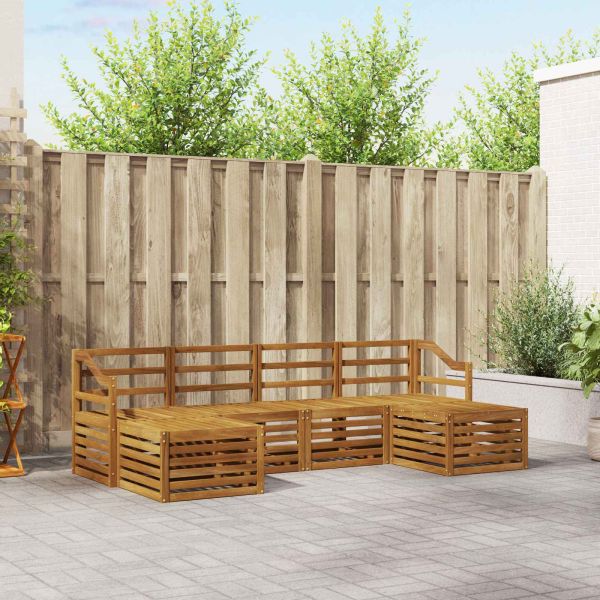 Комплекти дивани 6 pcs Естествен Солидно акациево дърво