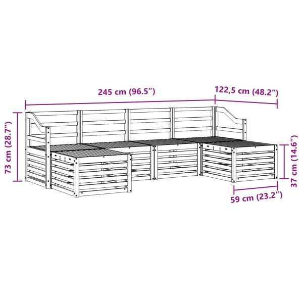 Комплекти дивани 6 pcs Естествен Солидно акациево дърво