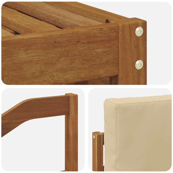 Комплекти дивани 6 pcs Натурален и Бежов Солидно акациево дърво