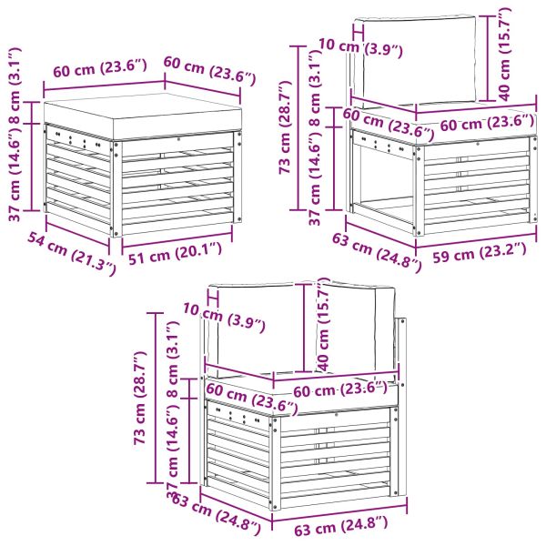 Комплекти дивани с възглавница 8 pcs Естествено и светло сиво