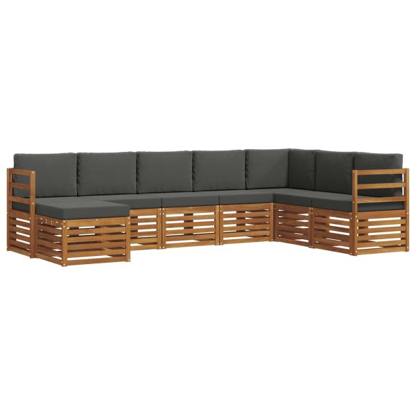 Комплекти дивани с възглавница 8 pcs Натурален и Антрацит