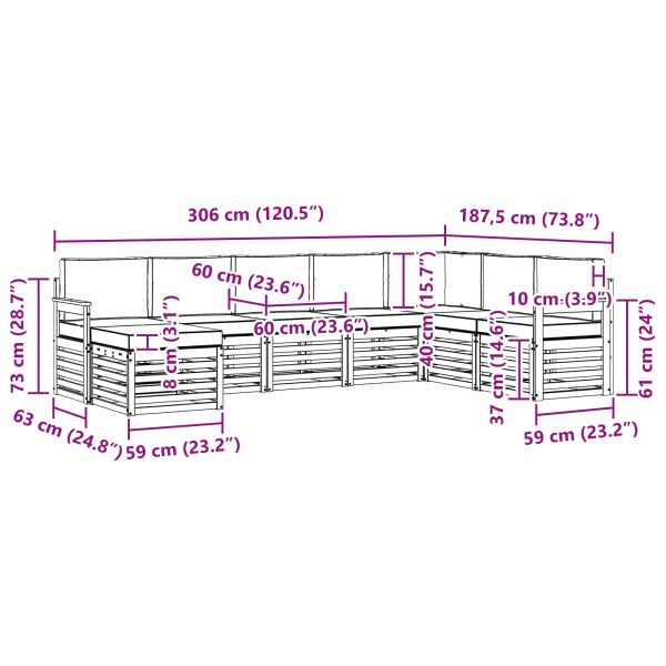 Комплекти дивани с възглавница 8 pcs Естествено и светло сиво