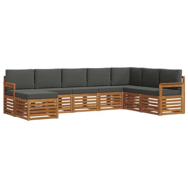 Комплекти дивани с възглавница 8 pcs Натурален и Антрацит