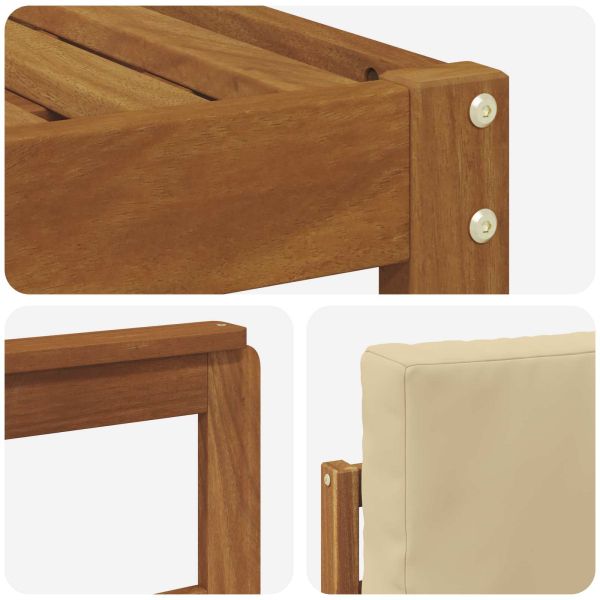 Комплекти дивани 8 pcs Натурален и Бежов Солидно акациево дърво