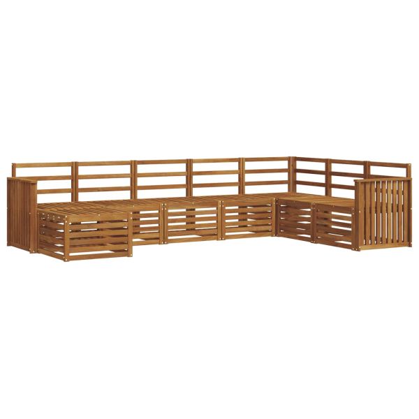 Комплекти дивани 8 pcs Естествен Солидно акациево дърво