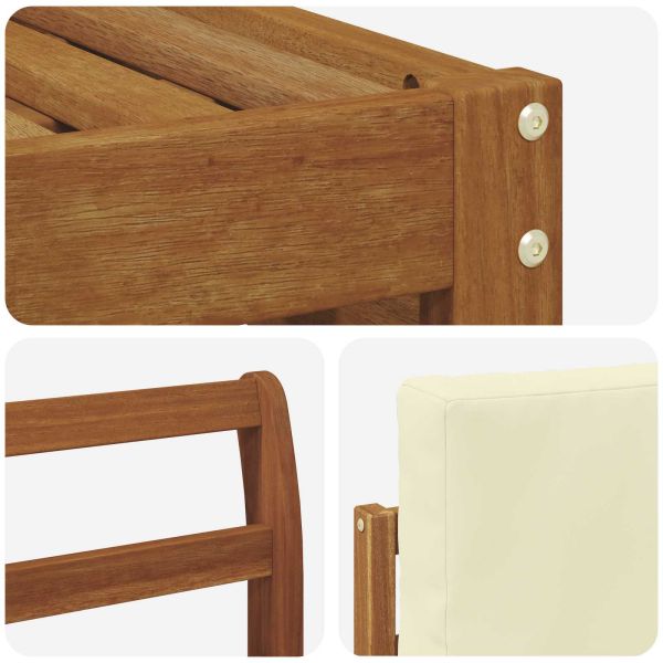 Комплекти дивани 8 pcs Натурален и Крема Солидно акациево дърво