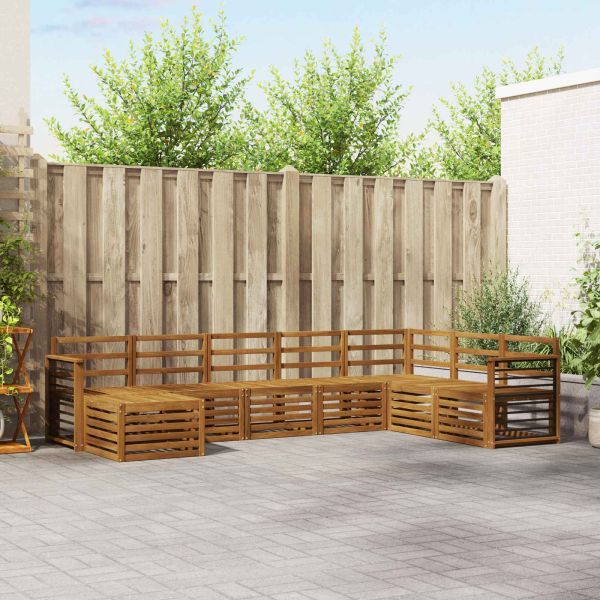 Комплекти дивани 8 pcs Естествен Солидно акациево дърво