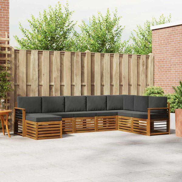 Комплекти дивани с възглавница 8 pcs Натурален и Антрацит