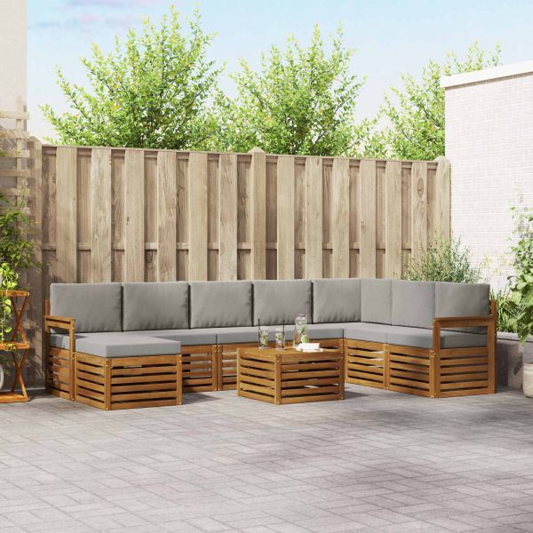 Комплекти дивани с възглавница 9 pcs Естествено и светло сиво