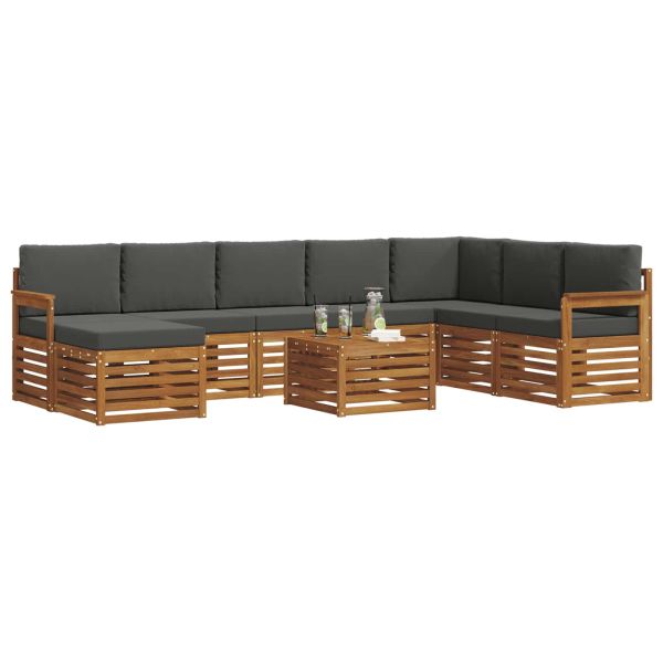 Комплекти дивани с възглавница 9 pcs Натурален и Антрацит