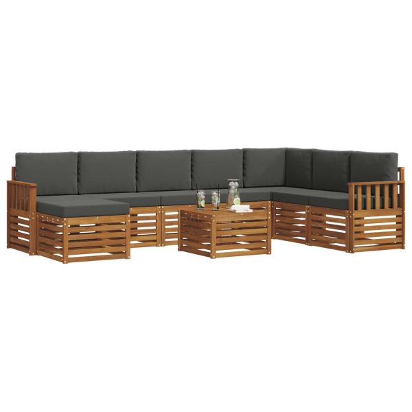 Комплекти дивани с възглавница 9 pcs Натурален и Антрацит