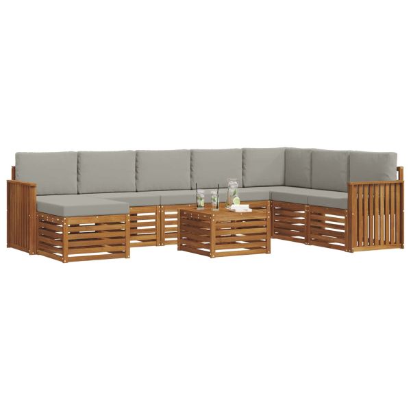 Комплекти дивани с възглавница 9 pcs Естествено и светло сиво