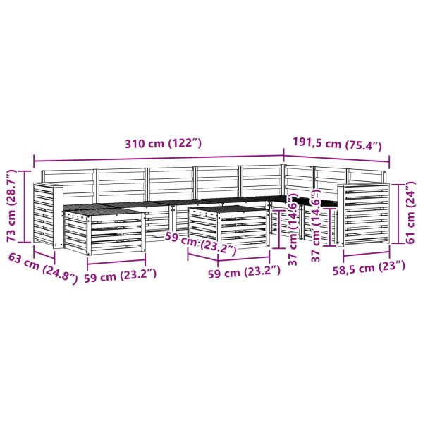 Комплекти дивани Естествен Солидно акациево дърво