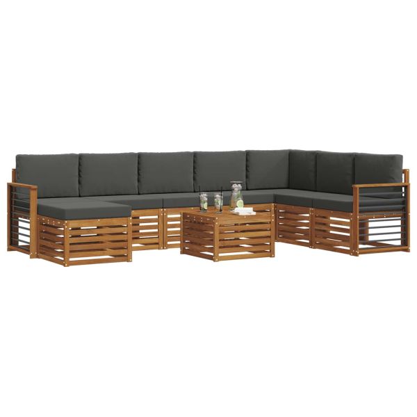 Комплекти дивани с възглавница 9 pcs Натурален и Антрацит