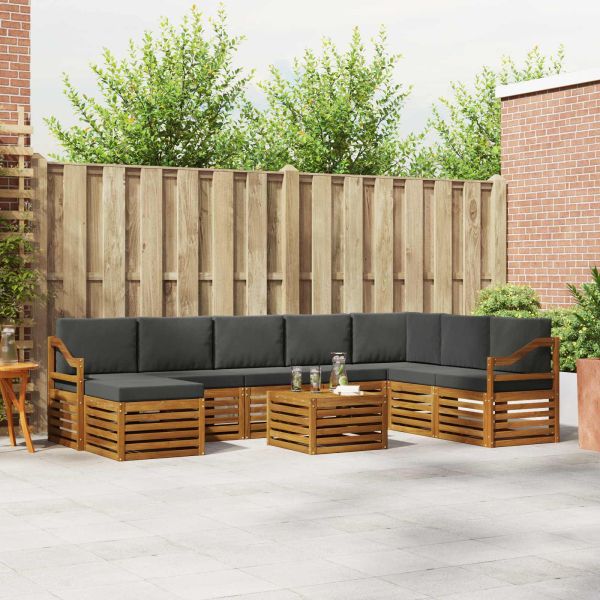 Комплекти дивани с възглавница 9 pcs Натурален и Антрацит