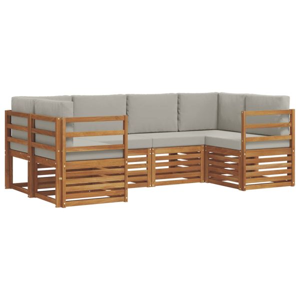 Комплекти дивани с възглавница 6 pcs Естествено и светло сиво