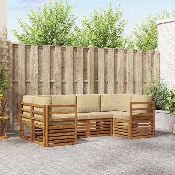 Комплекти дивани 20 pcs Естествен Солидно акациево дърво