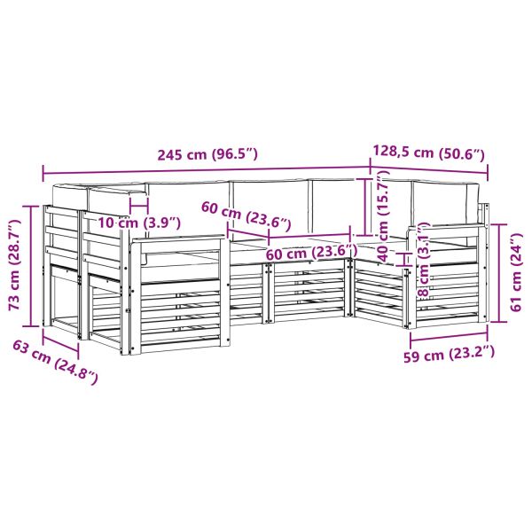 Комплекти дивани с възглавница 20 pcs Натурален и Антрацит