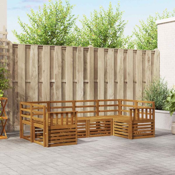 Комплекти дивани 6 pcs Естествен Солидно акациево дърво